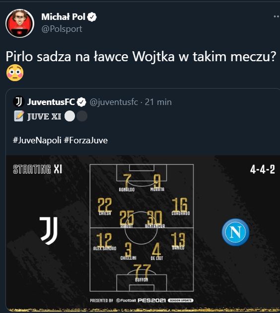 ZASKAKUJĄCA zmiana w składzie Juve na ważny mecz z Napoli!